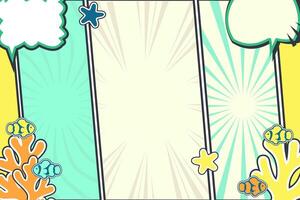 High-Contrast Comic Blank Background for Kids Media, eLearning Materials, and Marketing Visuals vector