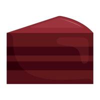 Chocolate Cake Slice Bakery Icon vector