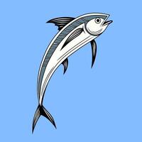 Stylized Flying Fish Illustration vector