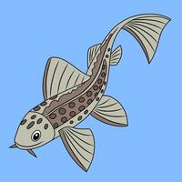 Colorful Pleco Fish Illustration vector