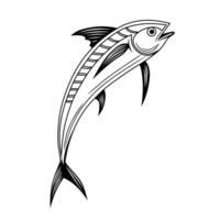 Flying Fish Line Art Illustration vector