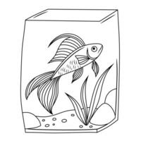 Line Art of Platy Fish Illustration vector