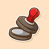 Rubber stamp with red handle vector