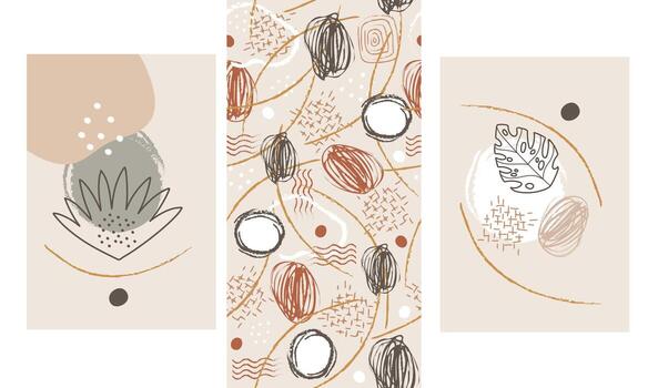 boho estilo resumen carteles y sin costura modelo conjunto vector