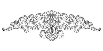 Design element engraved ornate baroque illustration vector