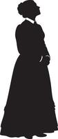 Elegant Victorian Woman Silhouette - Timeless Historical Figure Art vector