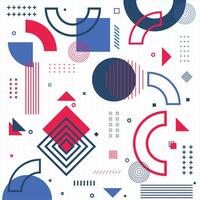 Geometric shapes mega set elements in flat graphic design. Bundle objects of circles, squares, triangles, shape with halftone, dots and lines pattern, waves and curve lines illustration vector