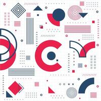 Geometric shapes mega set elements in flat graphic design. Bundle objects of circles, squares, triangles, shape with halftone, dots and lines vector