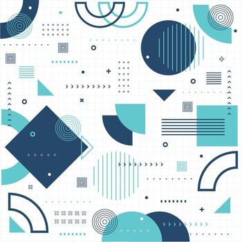 Geometric shapes mega set elements in flat graphic design. Bundle objects of circles, squares, triangles, shape with halftone vector