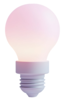 Glowing pink lightbulb bright idea and symbol of creative inspiration png