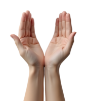 Open hands show hopeful offering with gentle gesture png