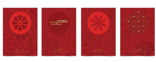 luxury red Chinese background vector