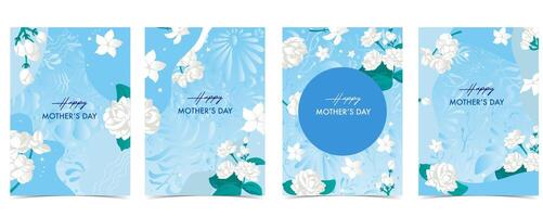 Mother's Day card designs with flowers vector