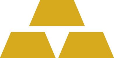 gold bar solid icon design good for web or mobile app. Gold color. vector