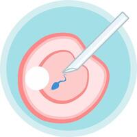 IVF ICSI simple llustration. Perfect for presenting anything about reproduction, insemination or ivf. Vertical position with blue background. vector