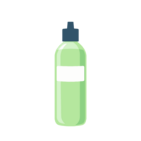 Green Bottle with Label for Cosmetic Product png