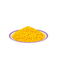 Vibrant Yellow Rice Pile on Plate png