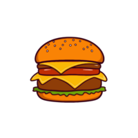 Delicious Classic Hamburger with Cheese and Lettuce png