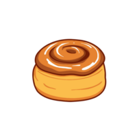 Warm Delicious Cinnamon Roll Pastry Isolated png