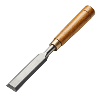 Quality chisel with wooden handle designed for precision woodworking tasks png
