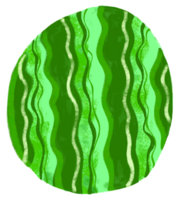 Hand drawn whole watermelon. Tropical fruit drawing on transparent background. png