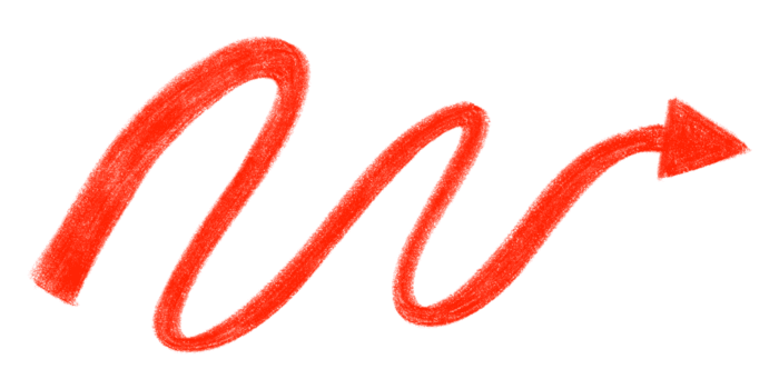 mão desenhado ondulado vermelho seta ícone símbolo com transparente fundo. png