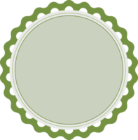 Green Blank Label with Scalloped Edge png