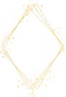 Elegant Wedding Geometric Gold Border frame png