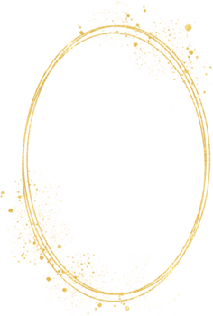 Luxury Golden Geometric Oval Frame png