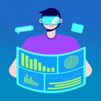 Virtual Reality Work Character Illustration Tech Worker vector