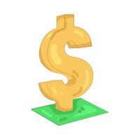 gold dollar sign illustration vector