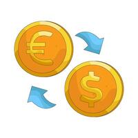 Currency Exchange of Euro and Dollar Illustration vector