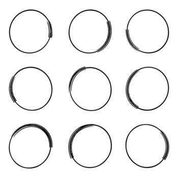 mínimo circular cargando Progreso bar icono conjunto en mano dibujado contorno bosquejo estilo vector