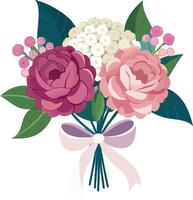 Elegant floral bouquet illustration vector