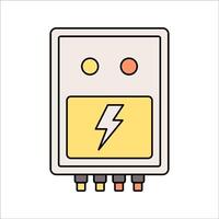 Control Box Flat design style, control panel with switches and indicators, represents electrical distribution and monitoring, ideal for engineering and electrical graphics. vector