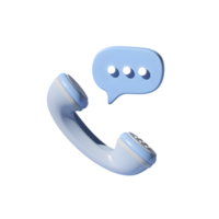 Light Blue Telephone Icon with Chat Bubble for Contact Us png