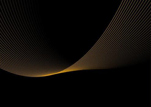 Futuristic abstract background with dotted curved wavy lines vector