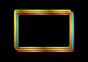 Colorful glossy rectangle frame abstract concept geometric background vector