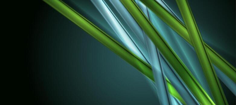 Abstract green and blue lines vector