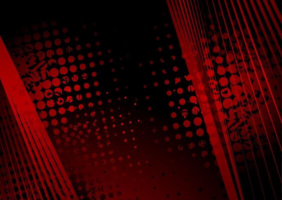 Dark red geometric background with lines and halftones