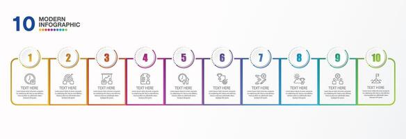 Infographic design and icons, 10 options or steps. vector