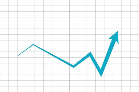 a graph chart with an upward arrow. vector