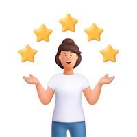 Person juggling five stars vector
