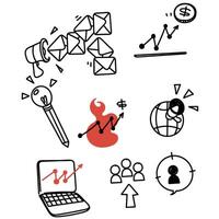 a set of icons depicting various business related items vector