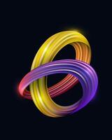 Colorful abstract three-dimensional rings vector