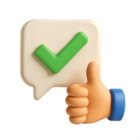 3d hand with thumbs up icon png