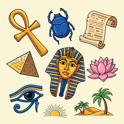 Ancient Egyptian Symbols Set Illustration