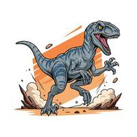 Velociraptor The Agile Hunter Illustration vector