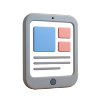 A tablet with a blue and pink square on it png