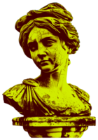 halftone effect statue of a woman cut out sticker image png
